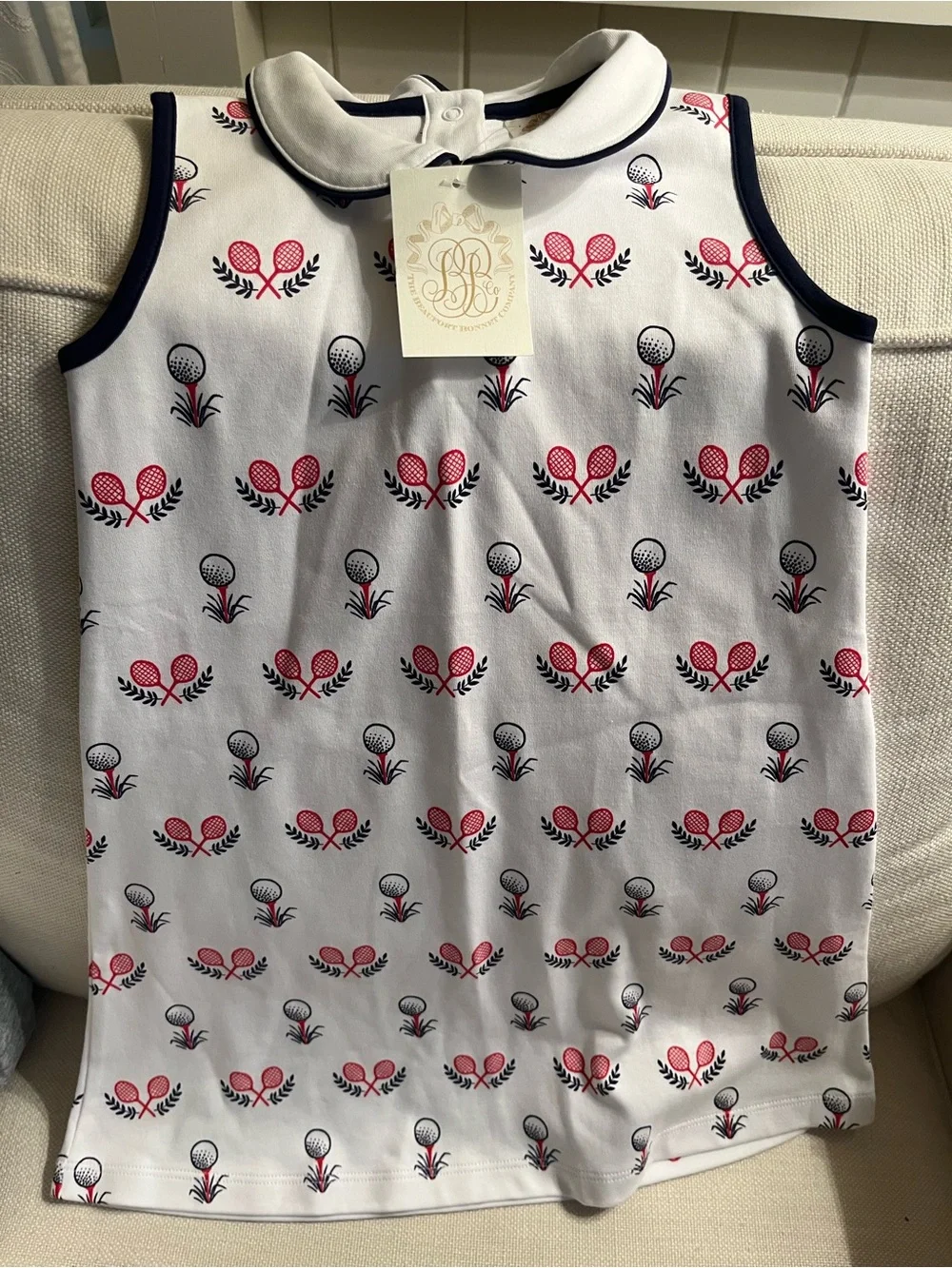 Beaufort Bonnet Girls Polo Tennis Print Dress